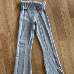 Source Unknown Gray Ribbed Knit Pants